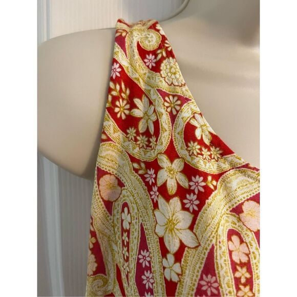 Rose & Olive Hi-Low Tank Top. Size 8. Cute back. Red and Gold - Picture 3 of 6